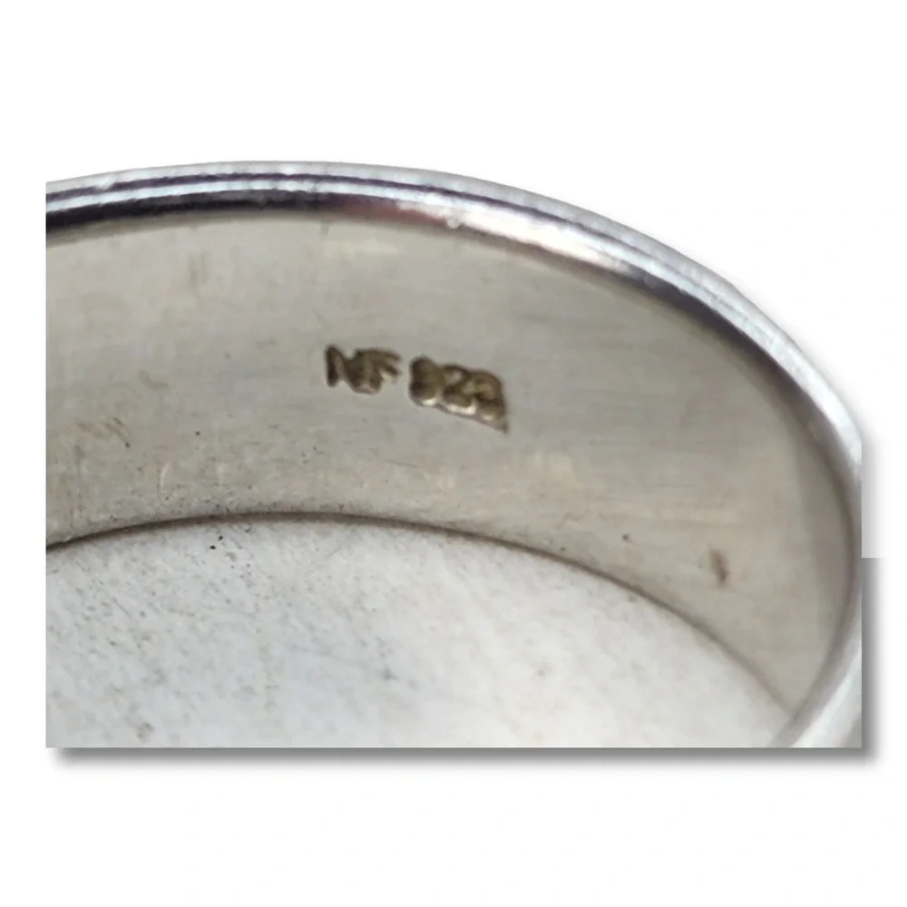 Vintage Sterling Silver 925 Knitting Texture Ring Size 7 Signed NF